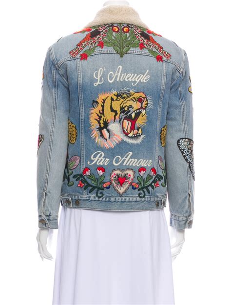 gucci denim jacket l'aveugle par amour|Gucci L'Aveugle Par Amour Denim Jacket .